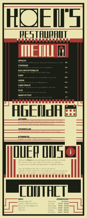 Menu Card Front