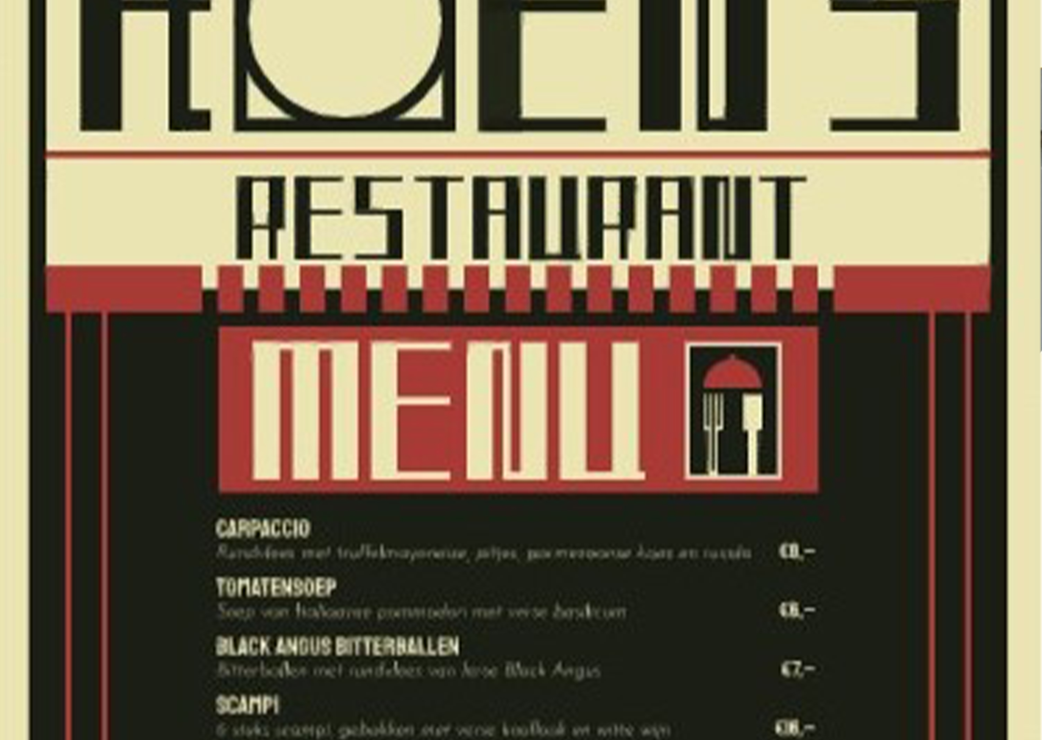 Menu Kaart Oude Stijl