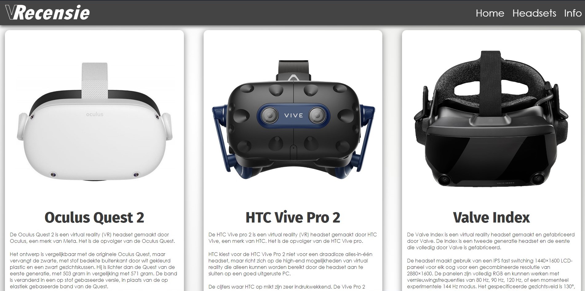 VRecensie Responsive Design